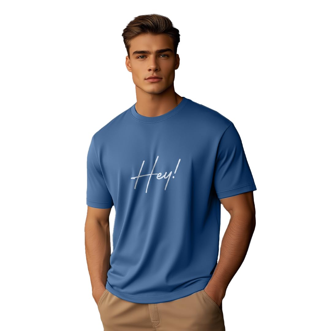 Nobero MenS Typography Regular Fit T-Shirt (1M-Twts-C0759_Marine