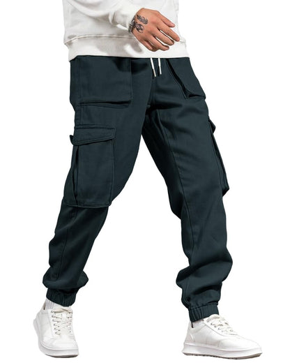 Noble Monk MenS Cargo Pant | Drawstring | Solid Cargo | Multi Pockets Trackpant