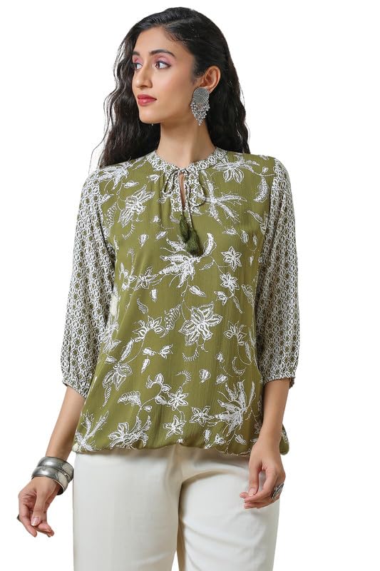 Soch Womens Regular Fit Tunic Shirt (FWA4TU30183B_Olive