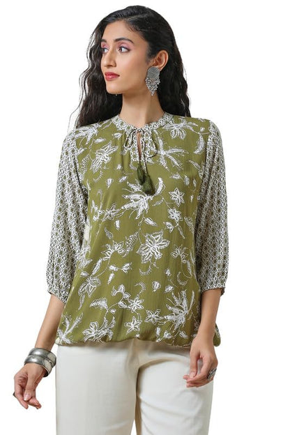 Soch Womens Regular Fit Tunic Shirt (FWA4TU30183B_Olive