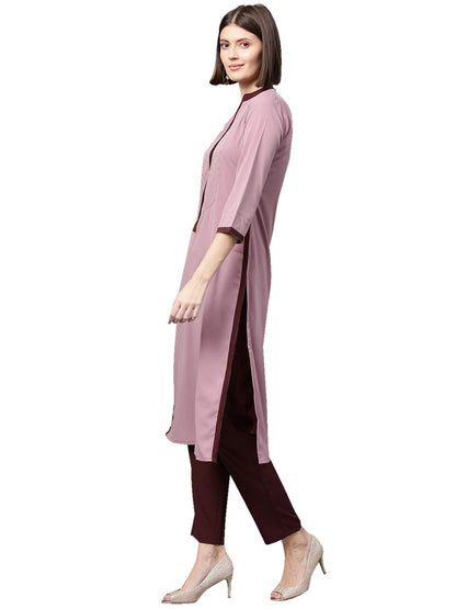 ZIYAA Women's Crepe Solid Regular Kurta