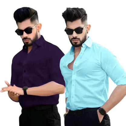 Pinkmint Cotton Blend Casual Shirt for Men Combo Shirt for Formal Wear, Regular Home Wear