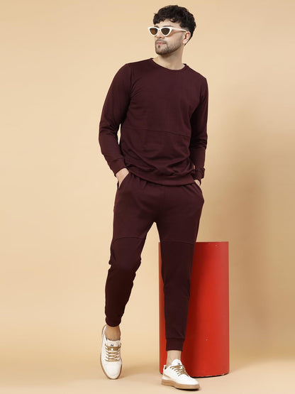 Rigo Round Neck Full Sleeve Terry Track Suit For Men | Regular Fit Plus Sizes Tracksuit for Mens | Co-ord Set For Men