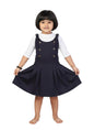 Aarika Girls White-Navy-Blue Colour Blended Dress-(3-9 Years)-(Oct_Dr-1615-Navy-Blue-22)