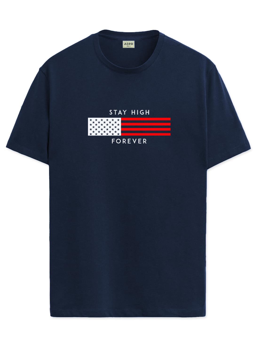 ADRO Mens Flag Printed Cotton T-Shirt_RN24-L2-FLAG-NB