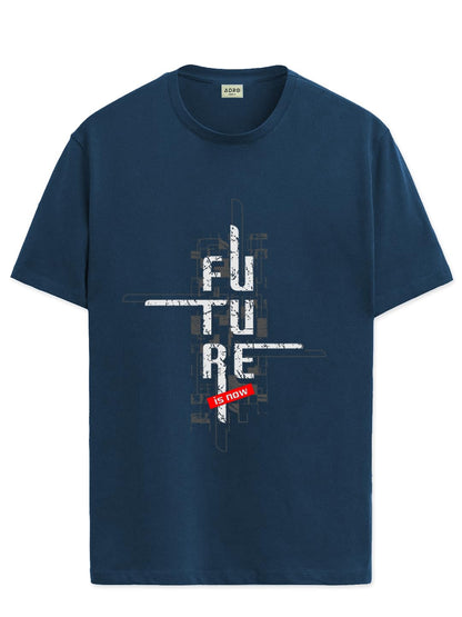 ADRO Men's Graphic Printed 100% Cotton T-Shirt - Regular Fit, Printed T-Shirts for Men (RN24-FTR-SB_Teal)