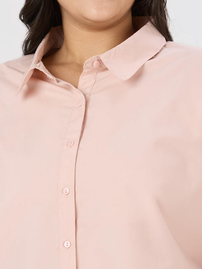 Style Quotient Women Nude Polycotton Formal Shirt