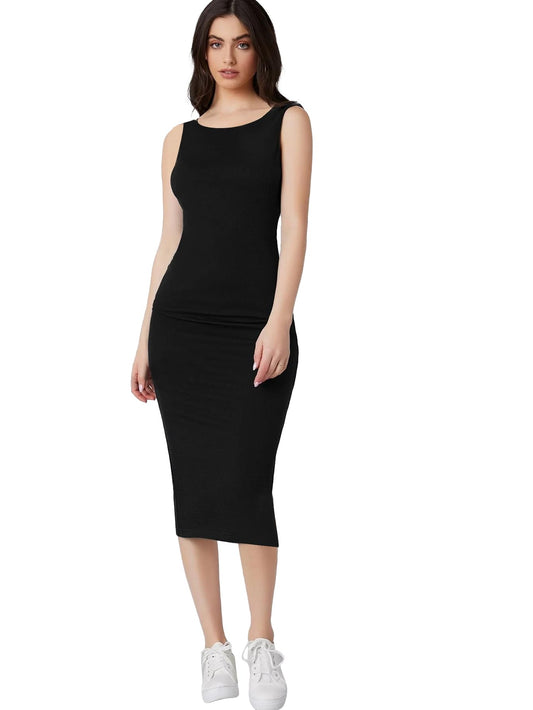 Toochki Dress For Women | Dresses For Women Dress | Black Bodycon Dress | Bodycon Dress | Midi Length Dress | Lycra Bodycon Dres