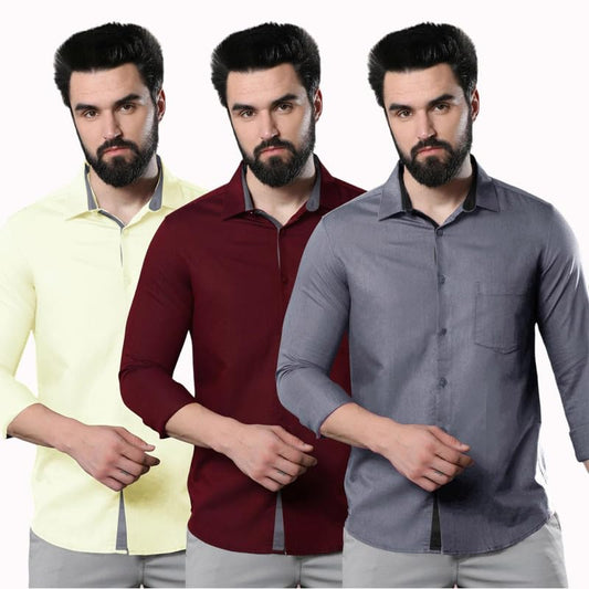 Pinkmint MenS Solid Regular Fit Shirt