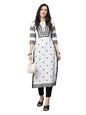 ANNI DESIGNER Womens Cotton Blend Embroidered Straight Fit Kurta (Stho-White-Nw2_M_White_Medium)