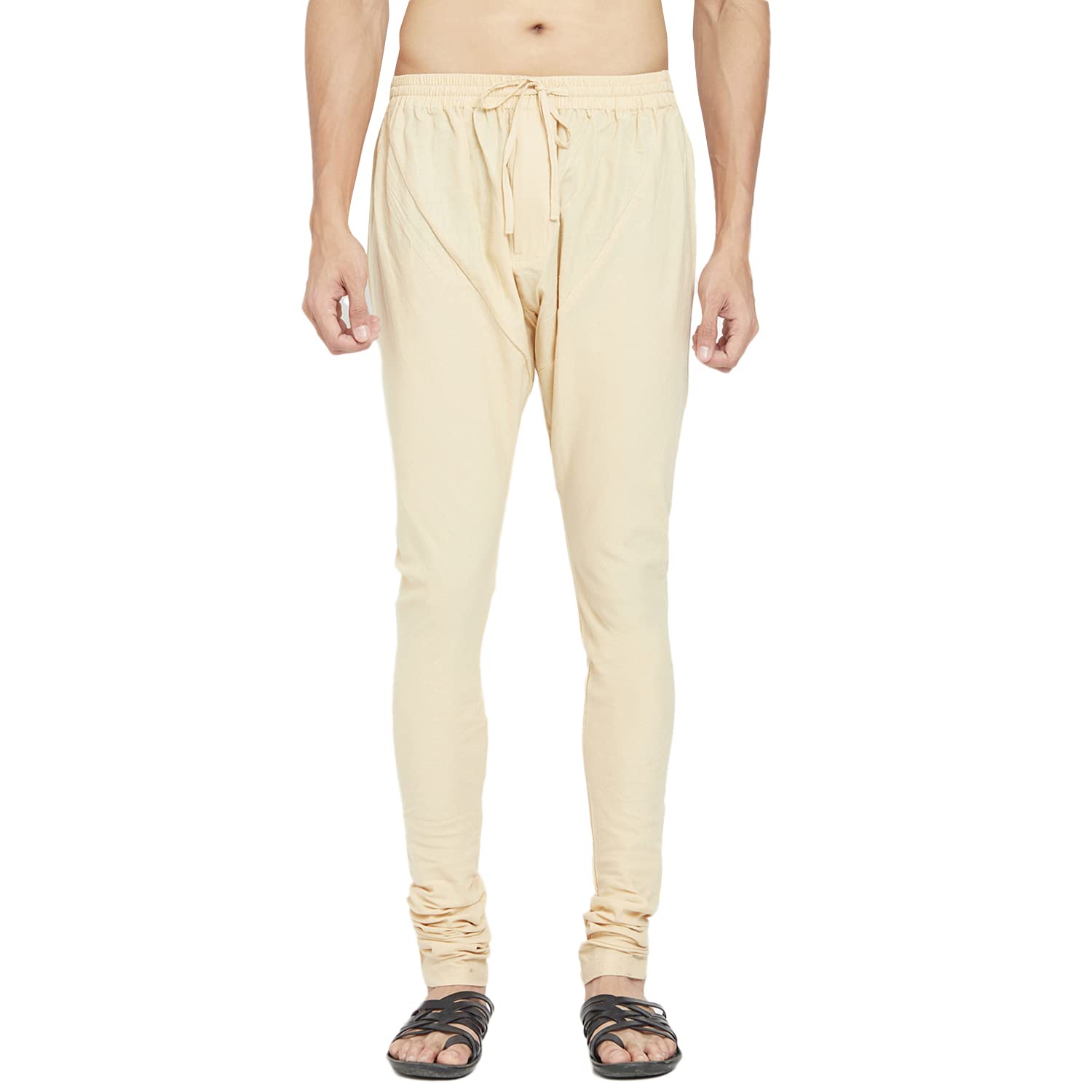 Fabindia Men Zipper Churidar With Back Pocket Cotton_L Beige