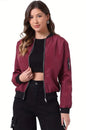 TAGAS Womens Solid Bomber Jacket  Lightweight Zip-Up Stylish Casual Wear  Full Sleeve Windcheater for Girls & Women
