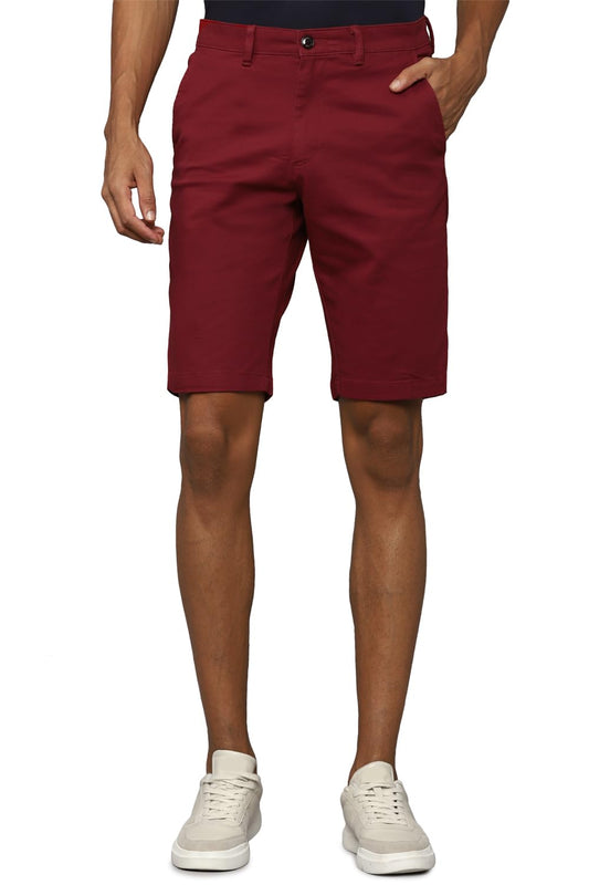 Allen Solly Men Slim Fit Solid Casual Cotton Button-Down Shorts