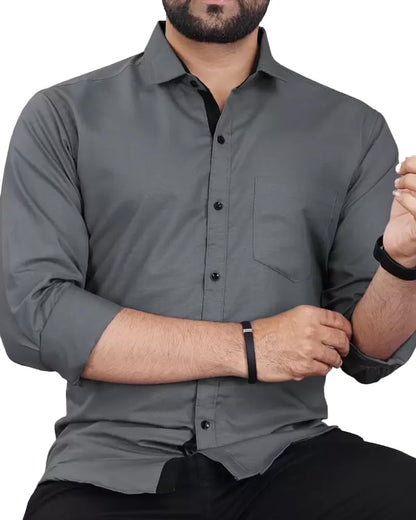 Eyebogler Men Casual Regular Fit Cotton Shirt
