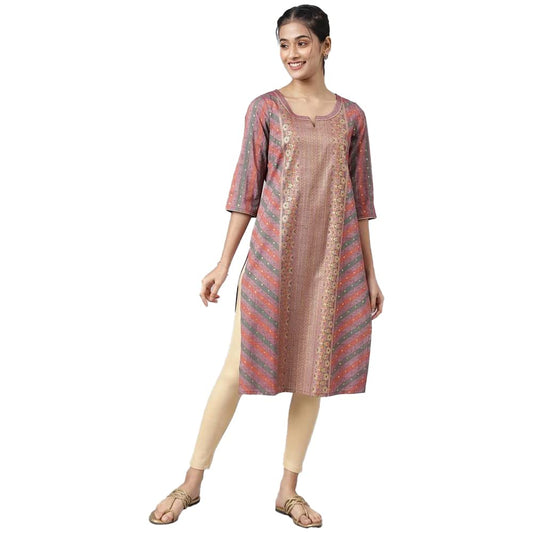 Aurelia Floral Polyester Mandarin Womens Kurta