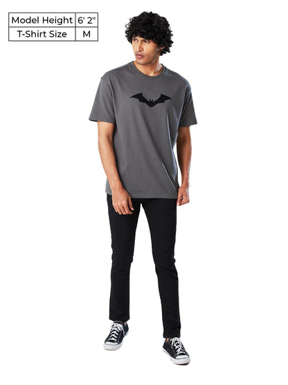 The Souled Store Men Official Minions Busy Ignoring Blue Print Layered Oversized T Shirts for Men Baggy Off-Shoulder Loose Fit R