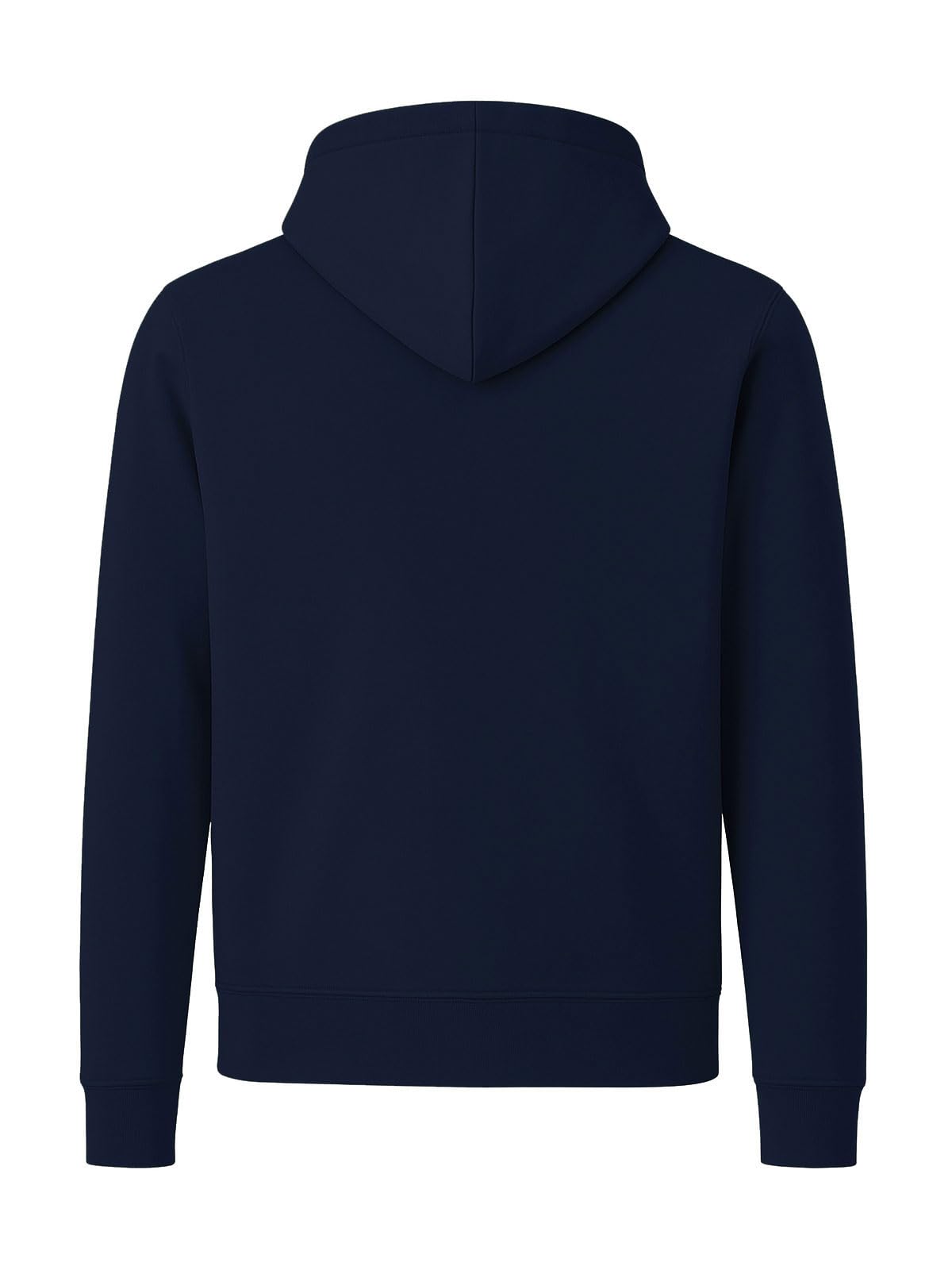 ADRO Mens Cotton Solid Zipper Hoodie Sweatshirts (ZH23-PLN-NB_Navy)
