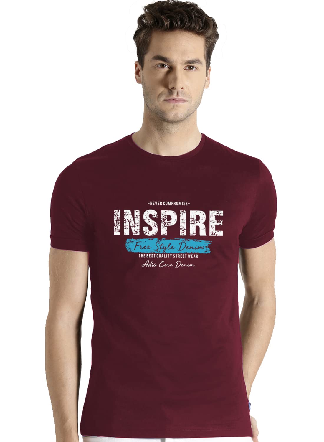 ADRO Mens Inspire Cotton T-Shirt (RN22-03-CORE-MR-S_Maroon)