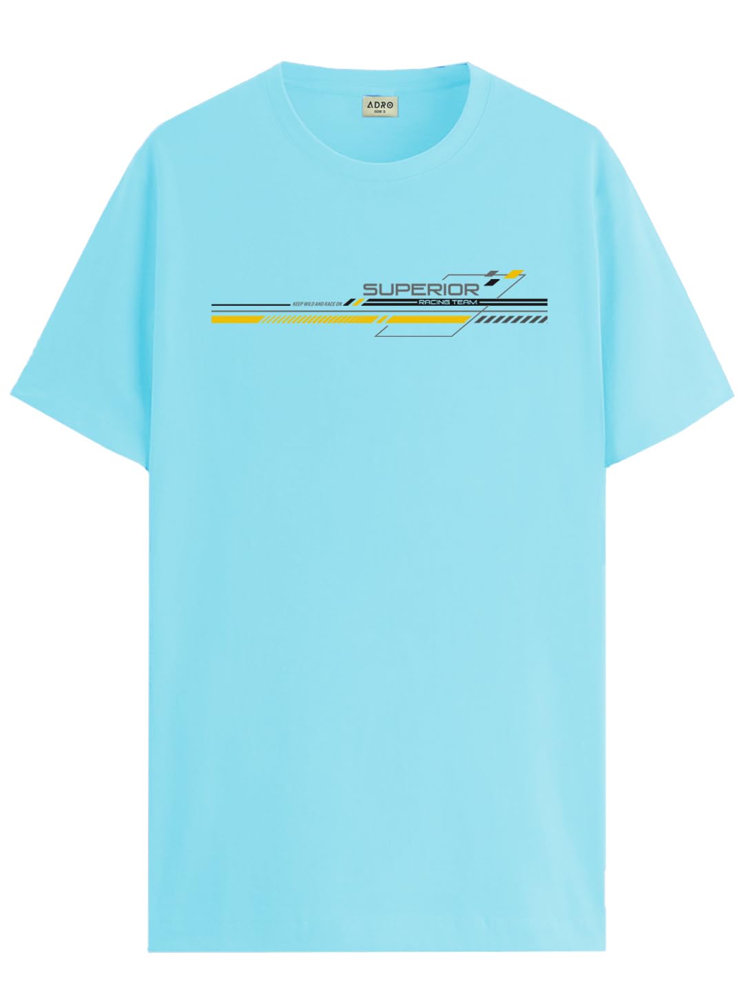 ADRO Men's Graphic Printed 100% Cotton T-Shirt - Regular Fit, Printed T-Shirts for Men (RN24-RAC-MI_Mint)