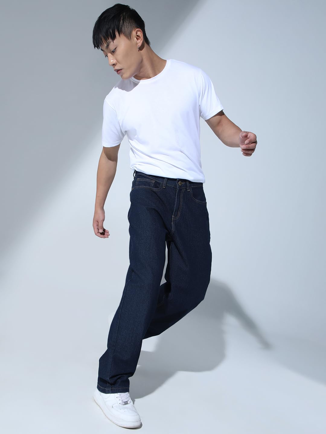 Hubberholme Men Blue Cotton Relaxed Fit Mid-Rise Jeans