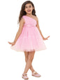 A.T.U.N. (ALL THINGS UBER NICE) Girls One Shoulder Birthday Princess Bow Dress for Kids 1-10Y Pink