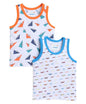 Bumzee White Boys Sleeveless T-Shirts Pack Of 2 Age - 6-12 Months (Peb8316C-Wht)