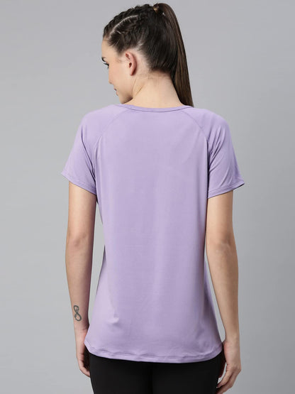 Enamor Athleisure Womens Polyester Relaxed Fit Long Length Raglan Sleeves Scoop Neck Quick Dry 4 Way Stretch Antimicrobial Grap