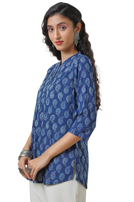 Soch Womens Regular Fit Tunic Shirt (CWA4TU30192A_Indigo