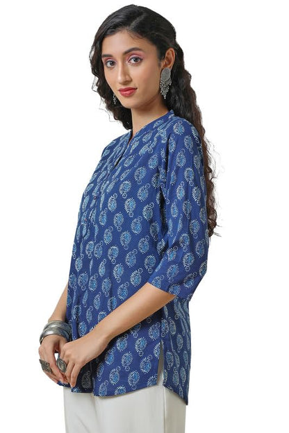 Soch Womens Regular Fit Tunic Shirt (CWA4TU30192A_Indigo
