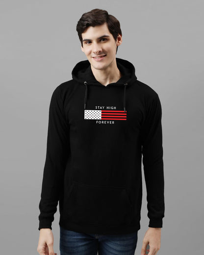 ADRO Men's Cotton Blend Neck Hooded Sweatshirt (H24-FLAG)