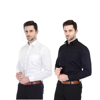Xjarvis Ozark Cotton Solid Slim Fit Casual Shirt For Men With Pocket & Long Sleeve Button Down Shirt Collared Casual Formal Shir