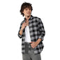 Campus Sutra Mens Midnight Black & Chalk White Brushed Buffalo Check Shirtfor Casual Wear | Spread Collar | Long Sleeve | Butto