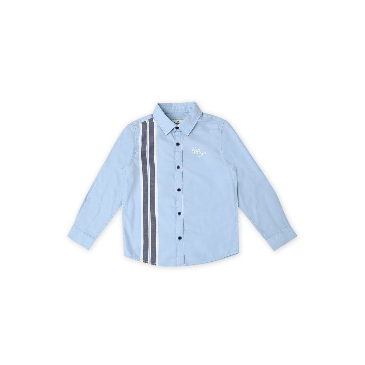 Pepe Jeans BoyS Striped Regular Fit Shirt (Pb302608_Sky Blue