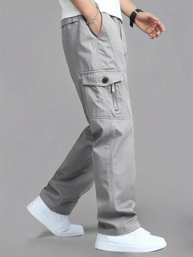 TAGAS Men Cotton Cargo Trouser ||Mens Relaxed Fit Cargo|| Mens Multi Pocket Cargos Pants||MC-16 Light Grey