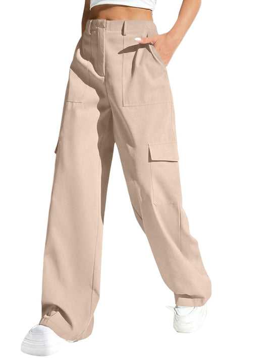 Greciilooks Women Cargo Pant Cream