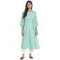 Fabindia Women Cotton Chikankari Long Kurta Blue