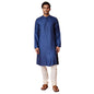 Fabindia MenS Silk Woven Slim Fit Kurta (1039025Blue_Blue