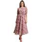 Preneum WomenS Maxi Fit & Flare Print Georgette Regular Sleeves Casual |Summer |Latest Style |Festival & Occasion Maxi Gown(Max