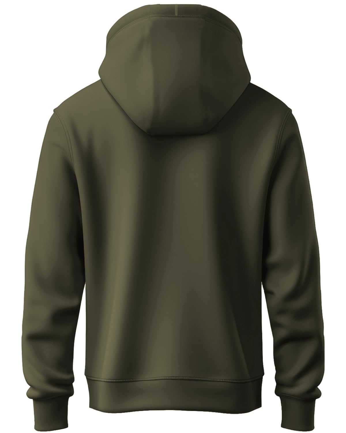 ADRO Mens Cotton Blend Neck Hooded Sweatshirt (H24-RAC-OL_Olive