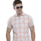 The Indian Garage Co Men Pink Checkered Slim Fit Casual Shirt