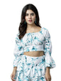 OOMPH! Full Sleeve Crop Top, Blue, mt865