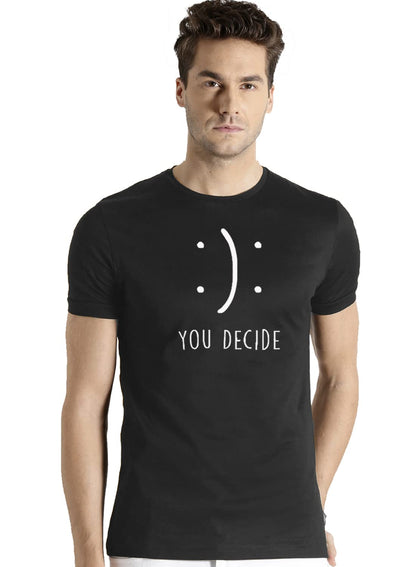 ADRO You Decide Mens Printed T-Shirts (RNR-M-DEC-BL_Black)