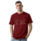 Nobero MenS Graphic Print Regular Fit T-Shirt (1M-Twts-C0836-Pbl_Wine Red