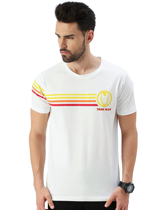 Veirdo Mens Marvel Iron-Ic! -Original Marvel Printed Original Short Sleeve T-Shirt