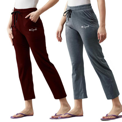 Pinkmint Cotton Style Pyjamas for Women Combo l Stylish Side 2 Pockets l Gym Wear l Comfortable Track Pant