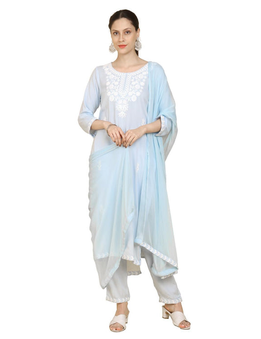 Kaari Rayon Straight 7525 WomenS Kurtas & Kurtis (Kaaass25Wskd-70051_Aasman Blue