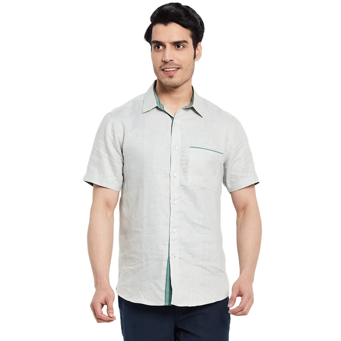 Fabindia MenS Slim Shirt_Green M