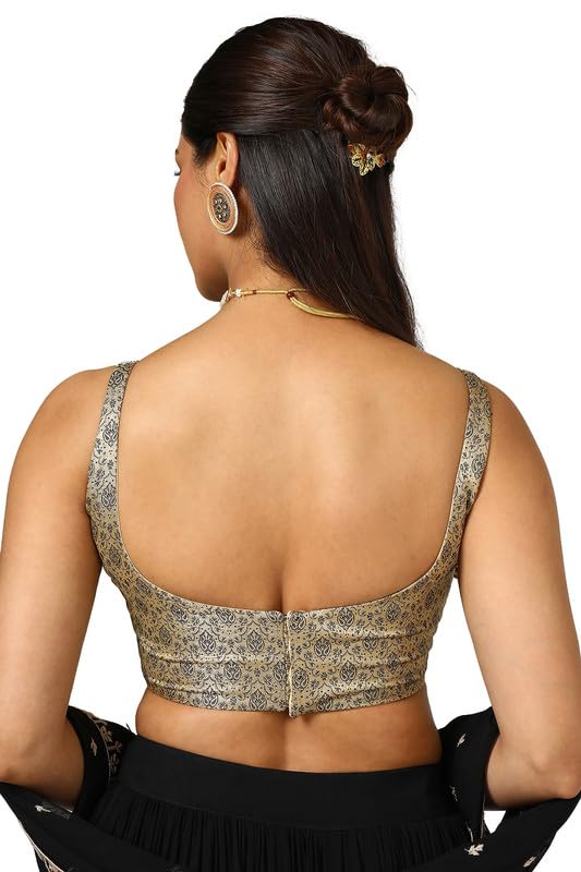 Soch Womens Black Tussar Woven Design Blouse