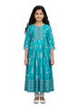 Aarika Girls C-Green Colour Embroidery Cotton Kurti-(8-15 Years)-(OCT_KURTI-K-AP-1119-FIROZI-32)