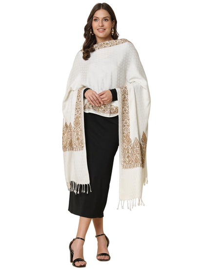 Pashmoda Women Zarbaft Embroidered Stole (Size 71X203 CM)
